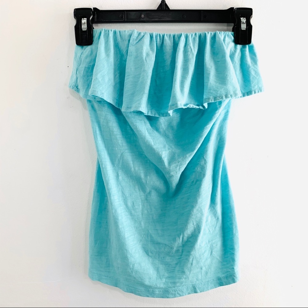 Lilly Pulitzer Blue Wiley Ruffle Tube Top Small